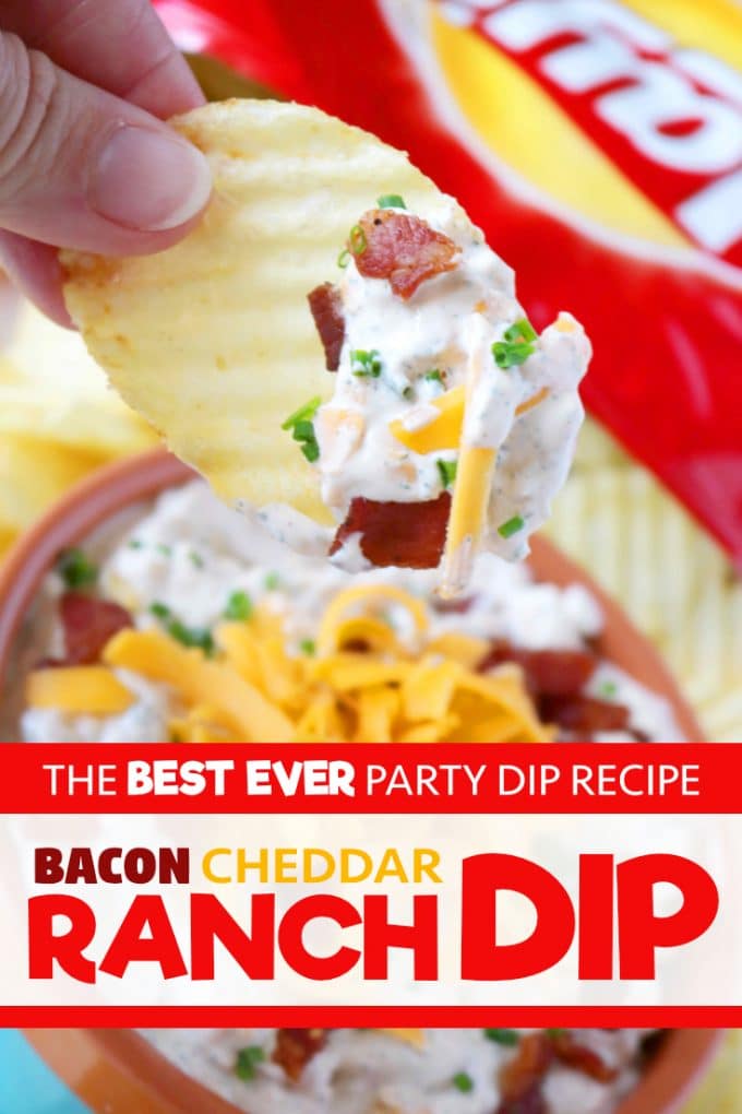 PInterest image of Bacon Cheddar Ranch Dip