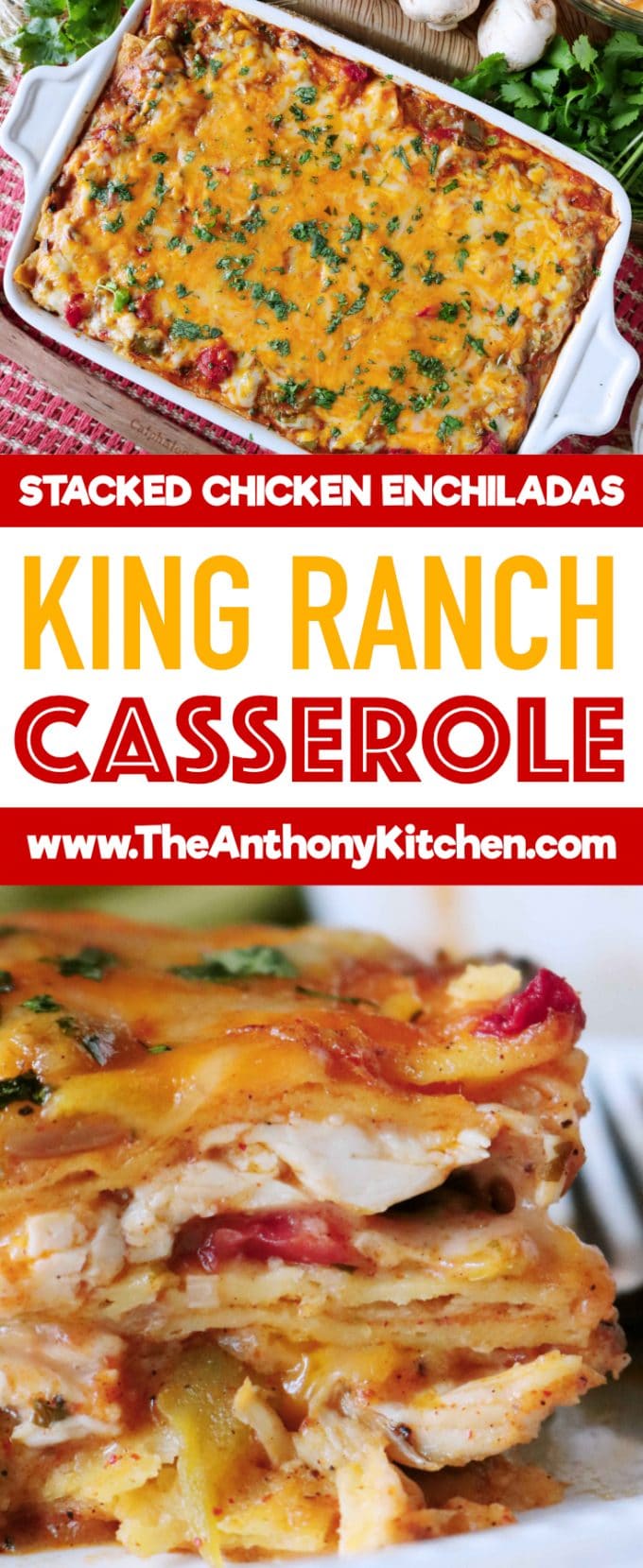 PInterest image of Stacked Enchilada Casserole | King Ranch Casserole