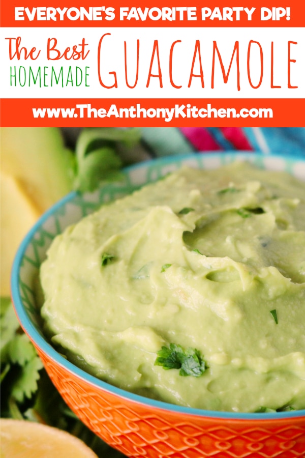 PInterest image of authentic homemade guacamole