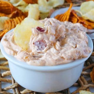 French Onion Dip with Caramelized Onion and Bacon