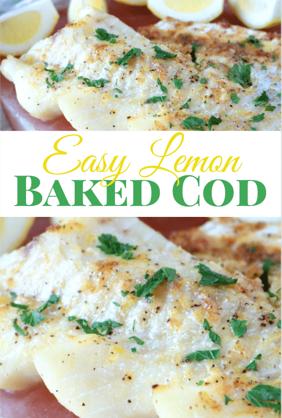 Pinterst image of baked cod