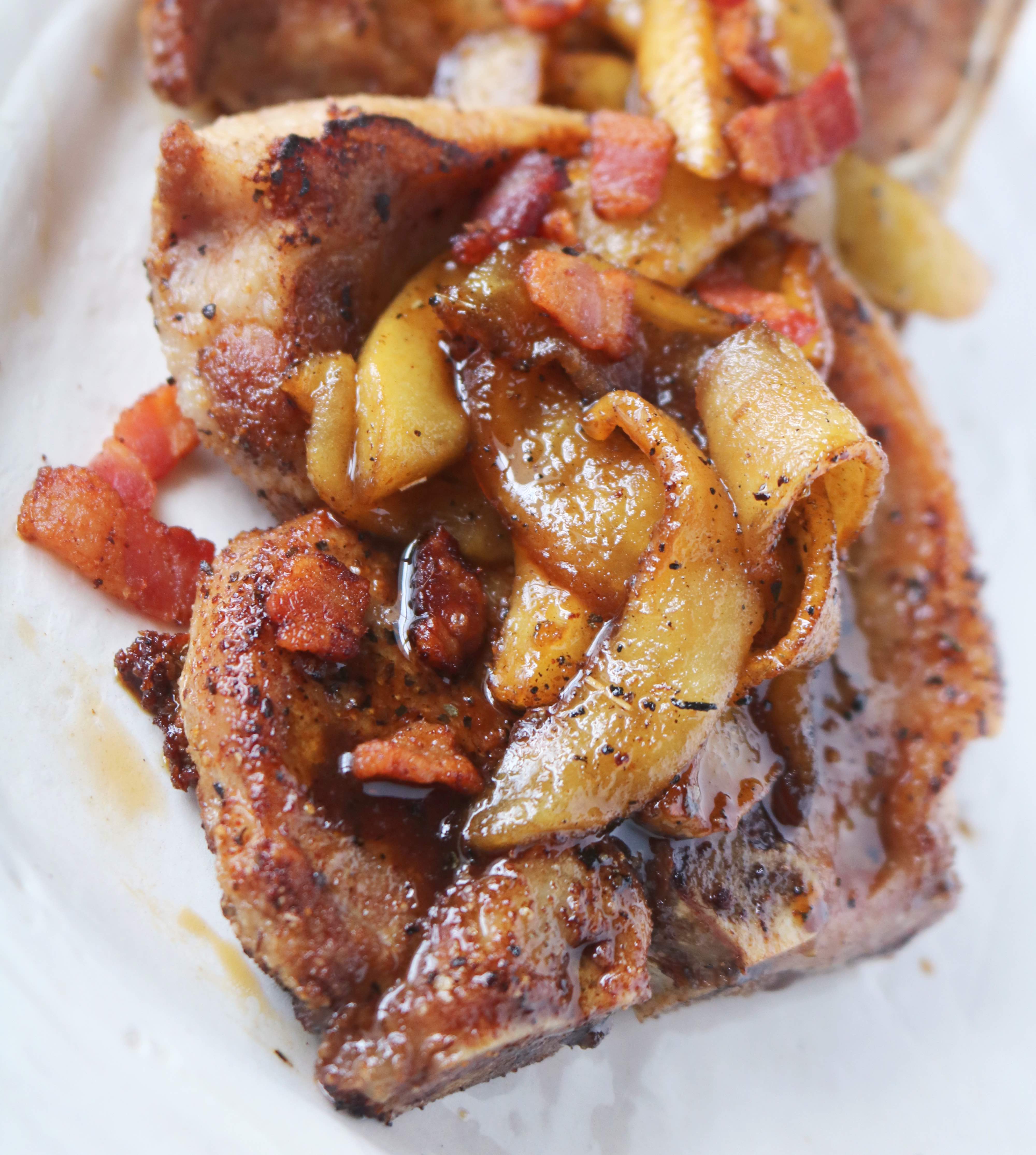 Easy Pork Chops with Apples and Bacon Recipe The Anthony Kitchen