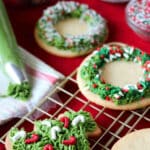 Christmas Wreath Sugar Cookies