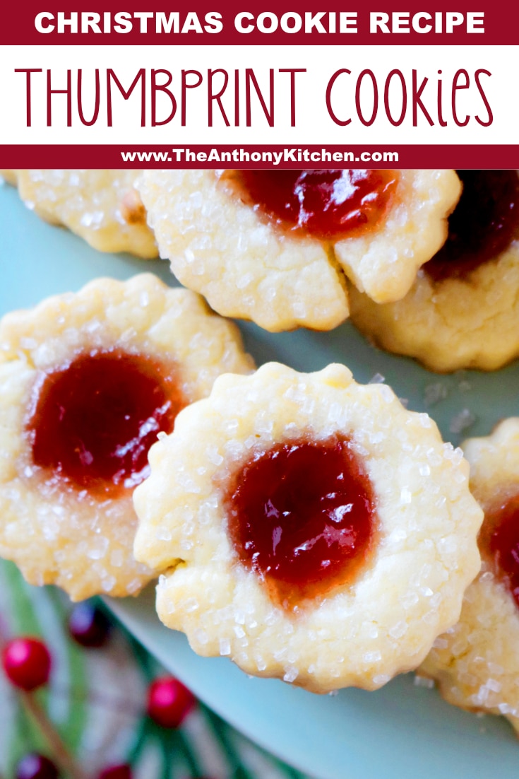 Strawberry Butter Jam Thumbprint Cookies Recipe - The Anthony Kitchen
