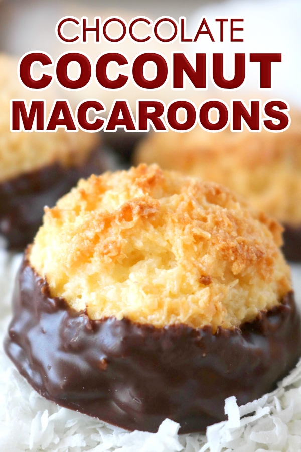 PInterest Image of Chocolate Coconut Macaroons