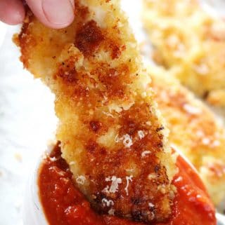 Parmesan Crusted Chicken Tenders and Marina Sauce