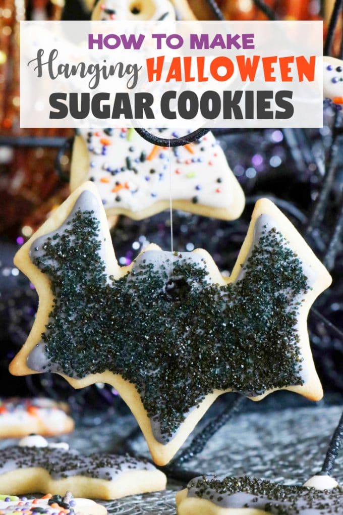 Easy Hanging Halloween Cookies with Royal Icing