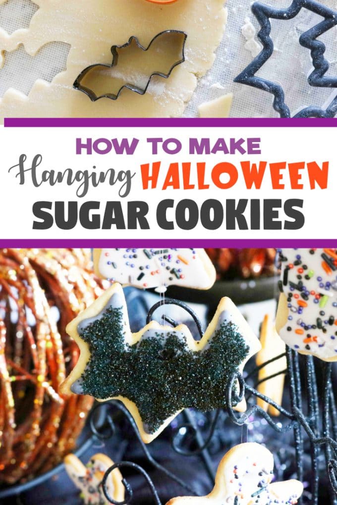 Easy Hanging Halloween Cookies with Royal Icing