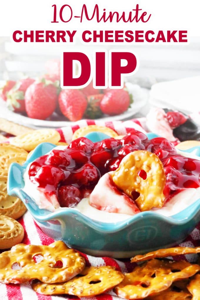 Easy Cherry Cheesecake Dip with Cream Cheese and Canned Cherries