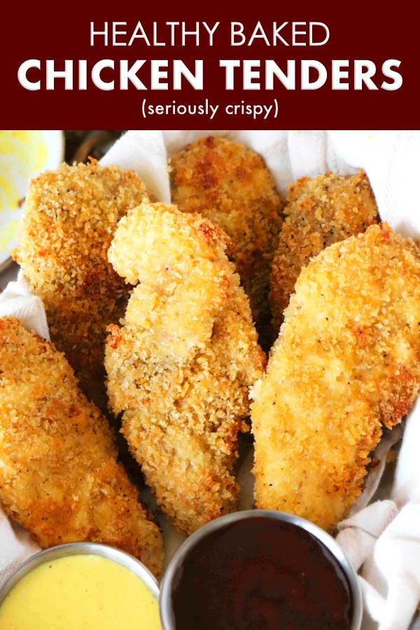 PInterest image for Healthy Baked Chicken Tenders