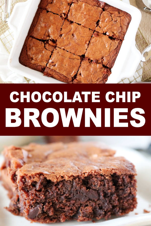 Pinterest Image for Chocolate Chip Brownies