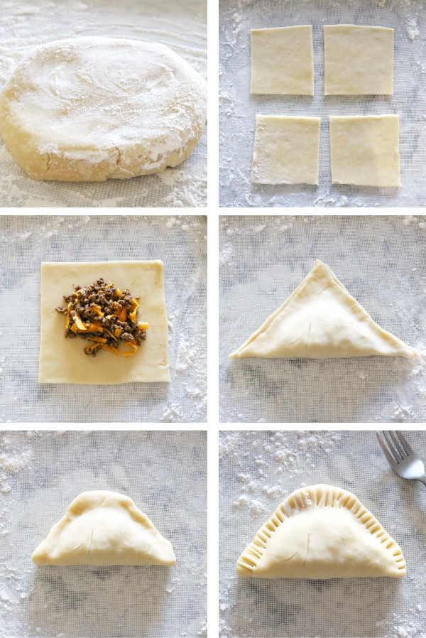 A step by step grid of pictures on How to Make Empanadas. 