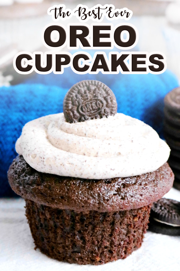 Pinterest Image of Oreo Cupcakes