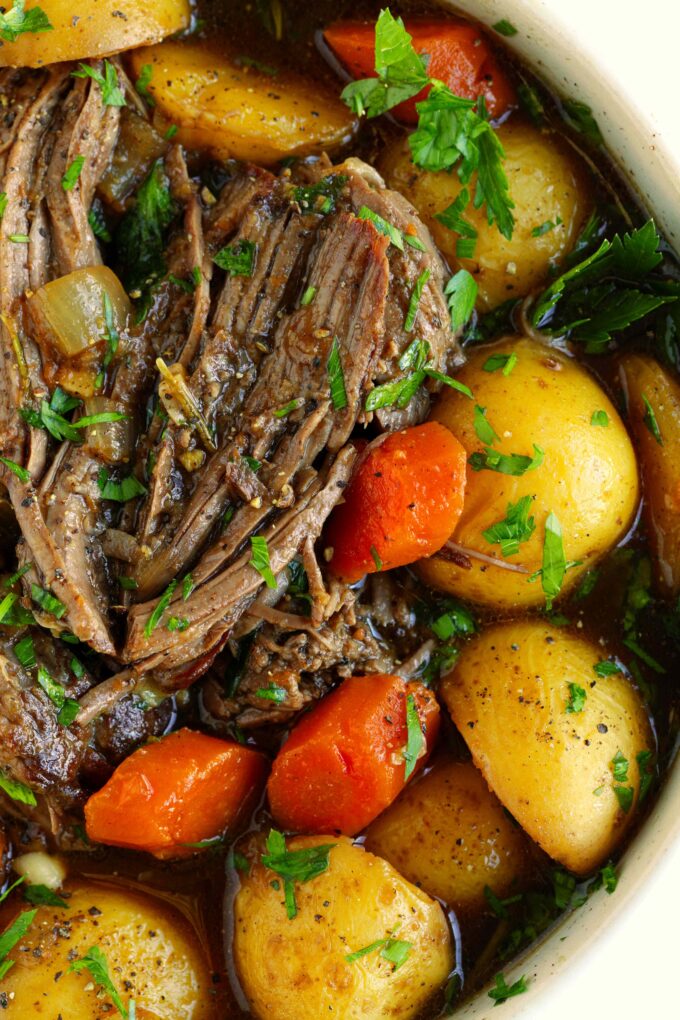 Rump roast with veggies in the crock-pot