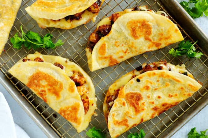 Quesadillas on a cooling rack