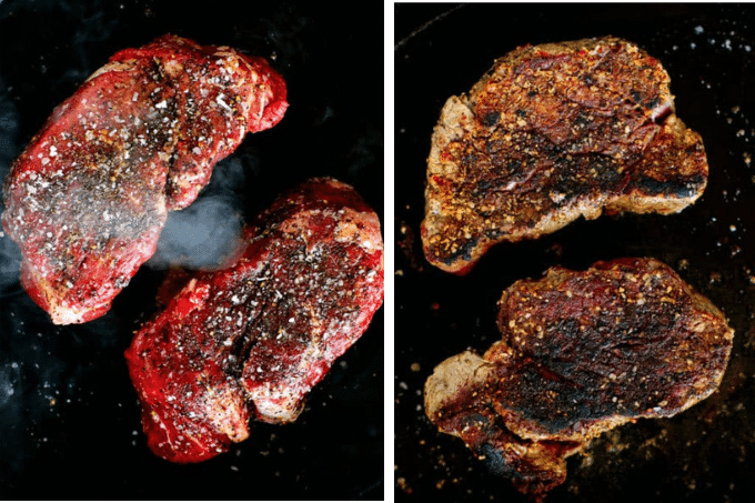 Searing steps for Cast Iron Filet Mignon recipe