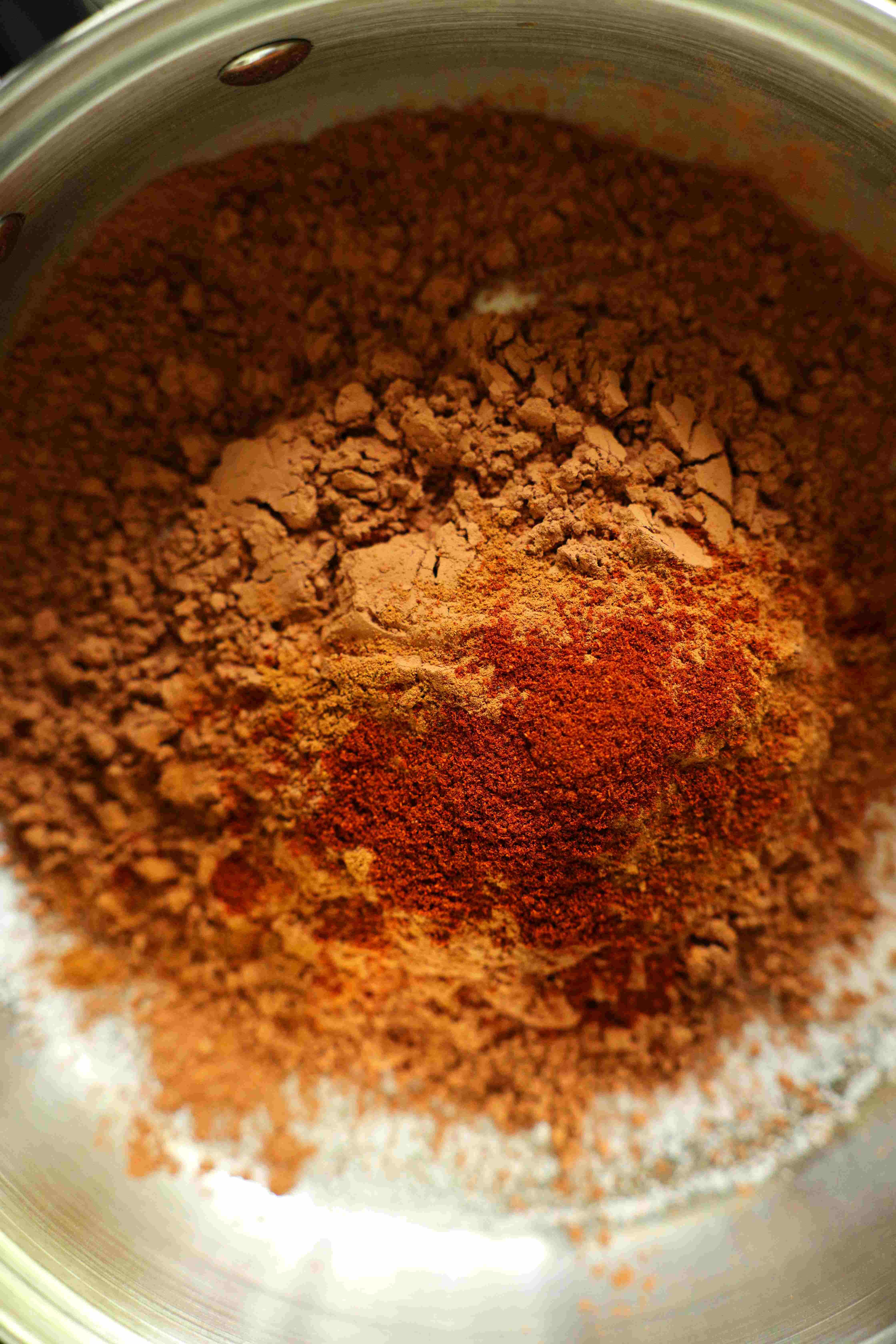 Chili powder added to Mexican Hot Chocolate dry ingedients