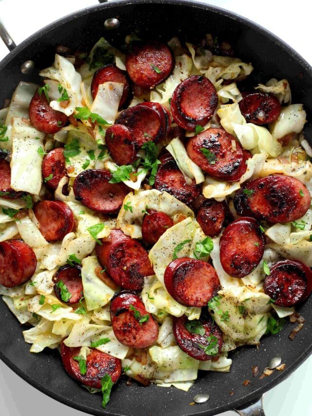 Prepared Cabbage and Sausage skillet recipe