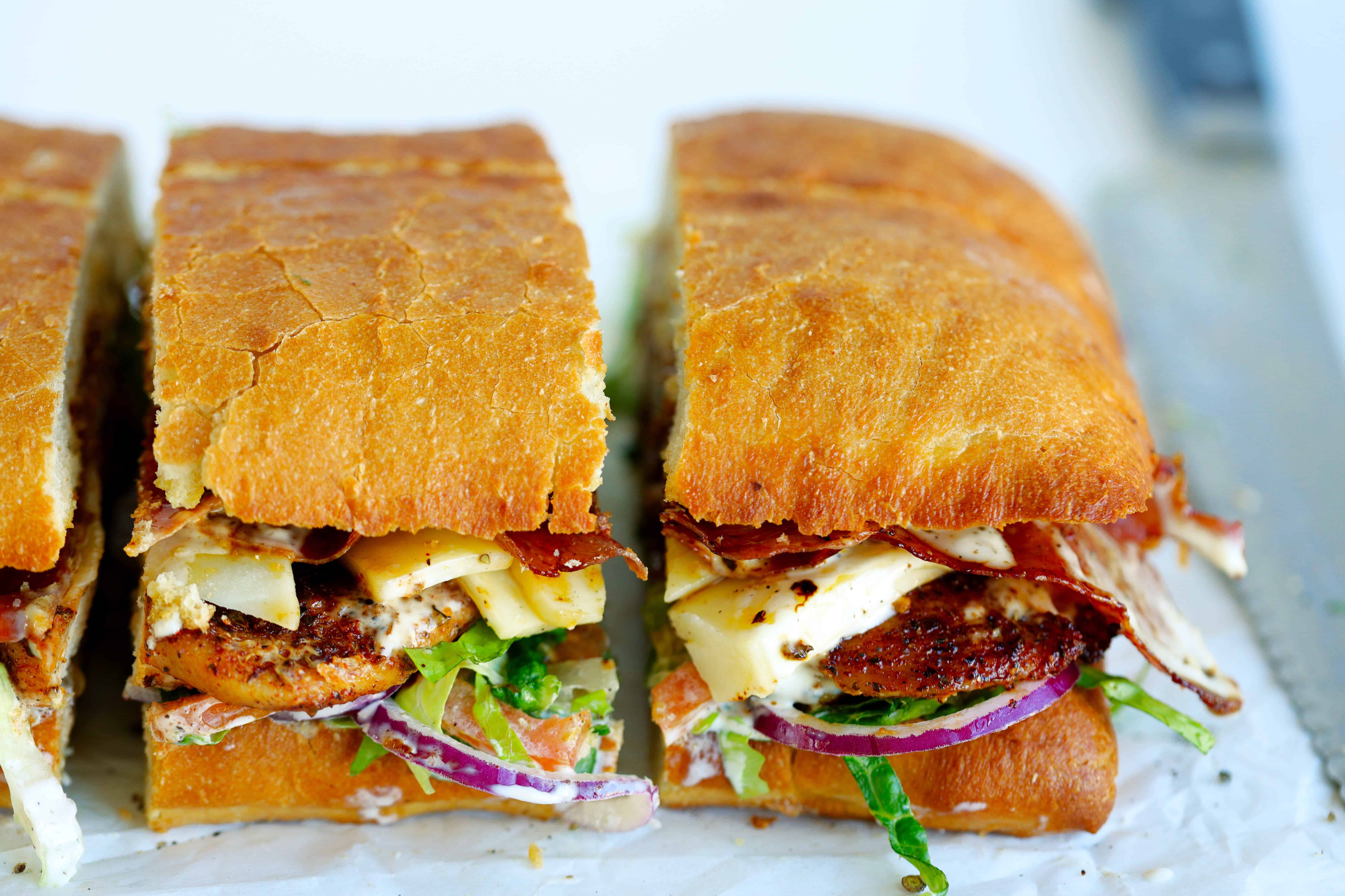 CLoseup of ciabtata sandwich