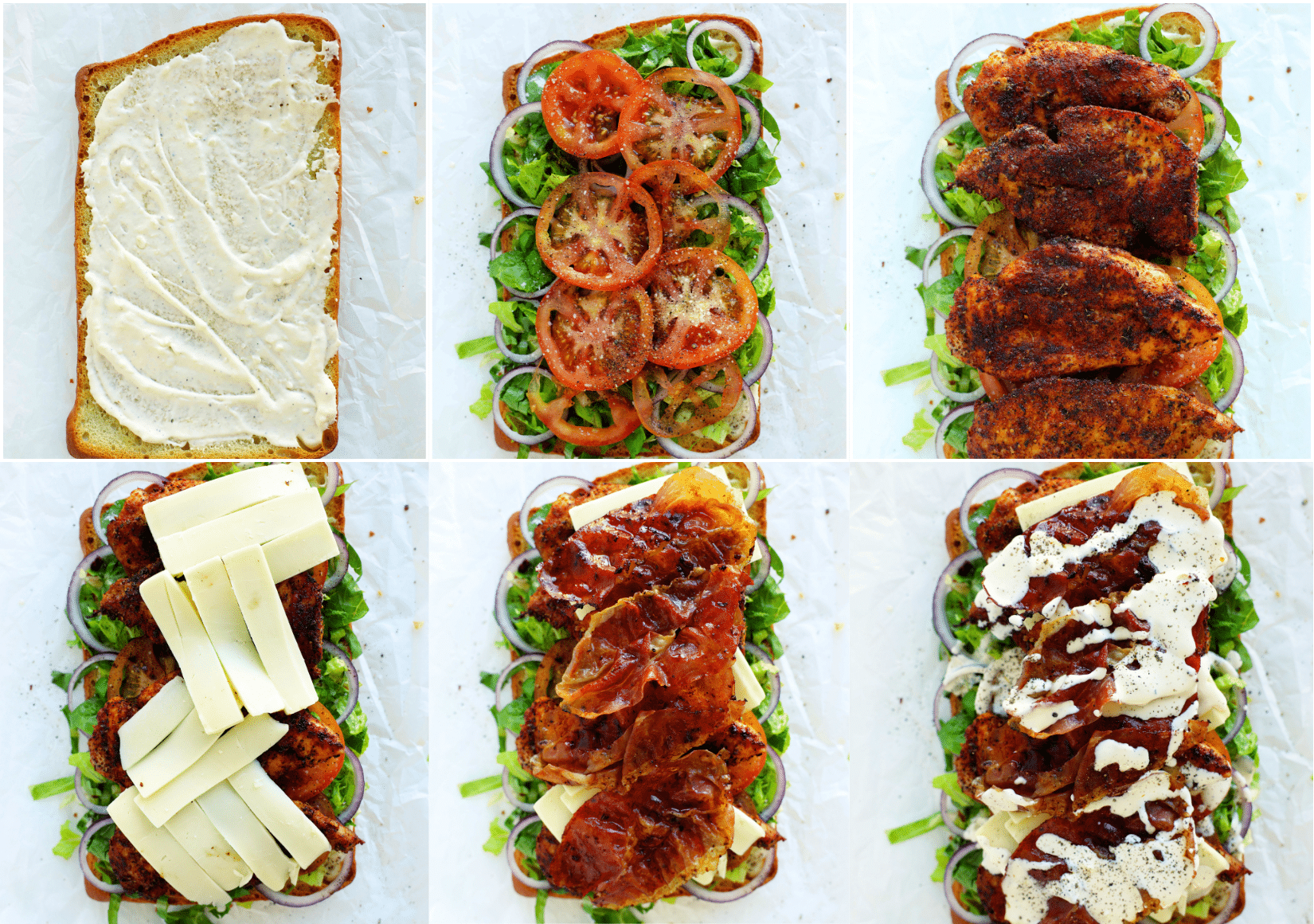 Steps to assemble ciabatta sandwiches