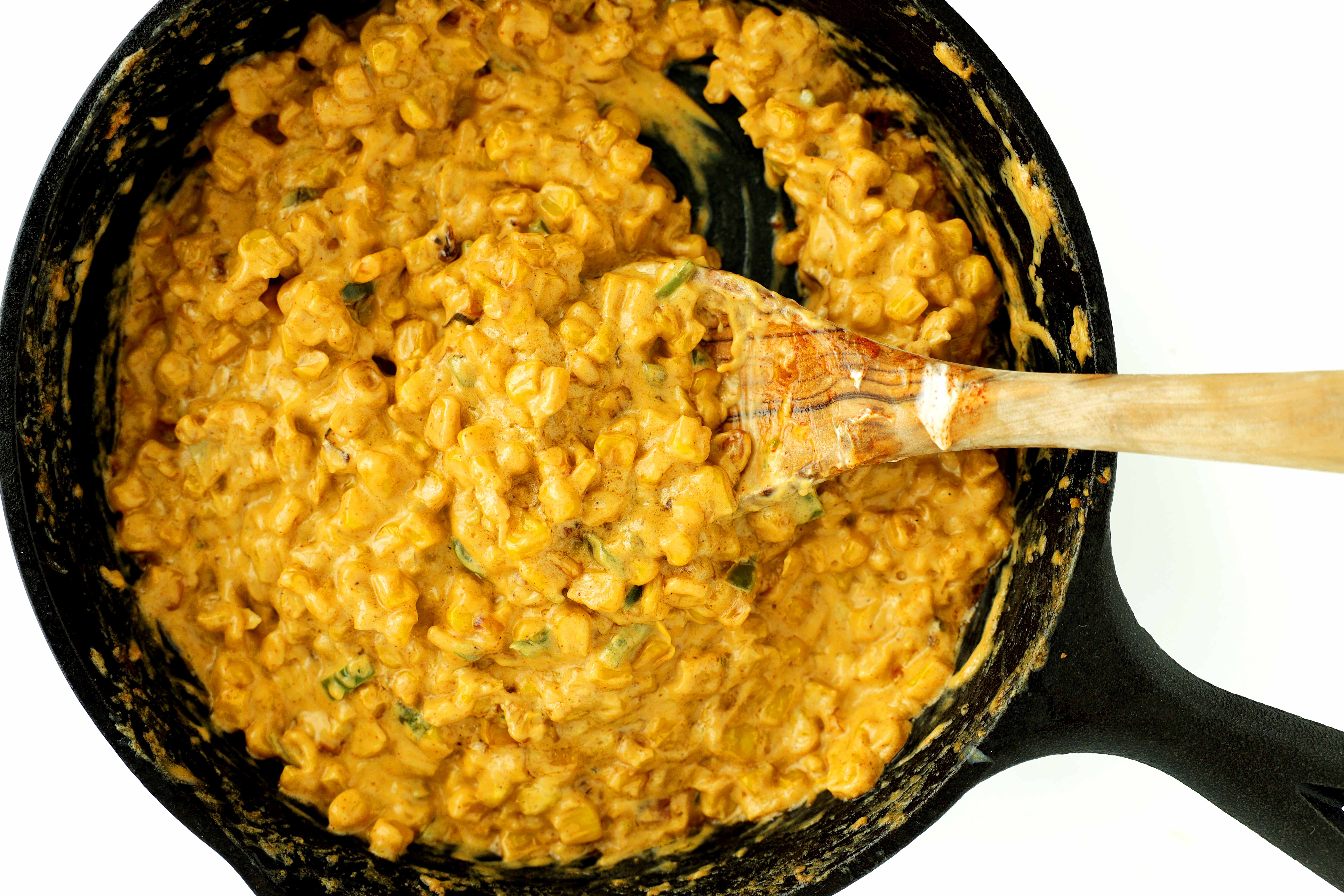 Mixing all ingredients together for Elote Dip