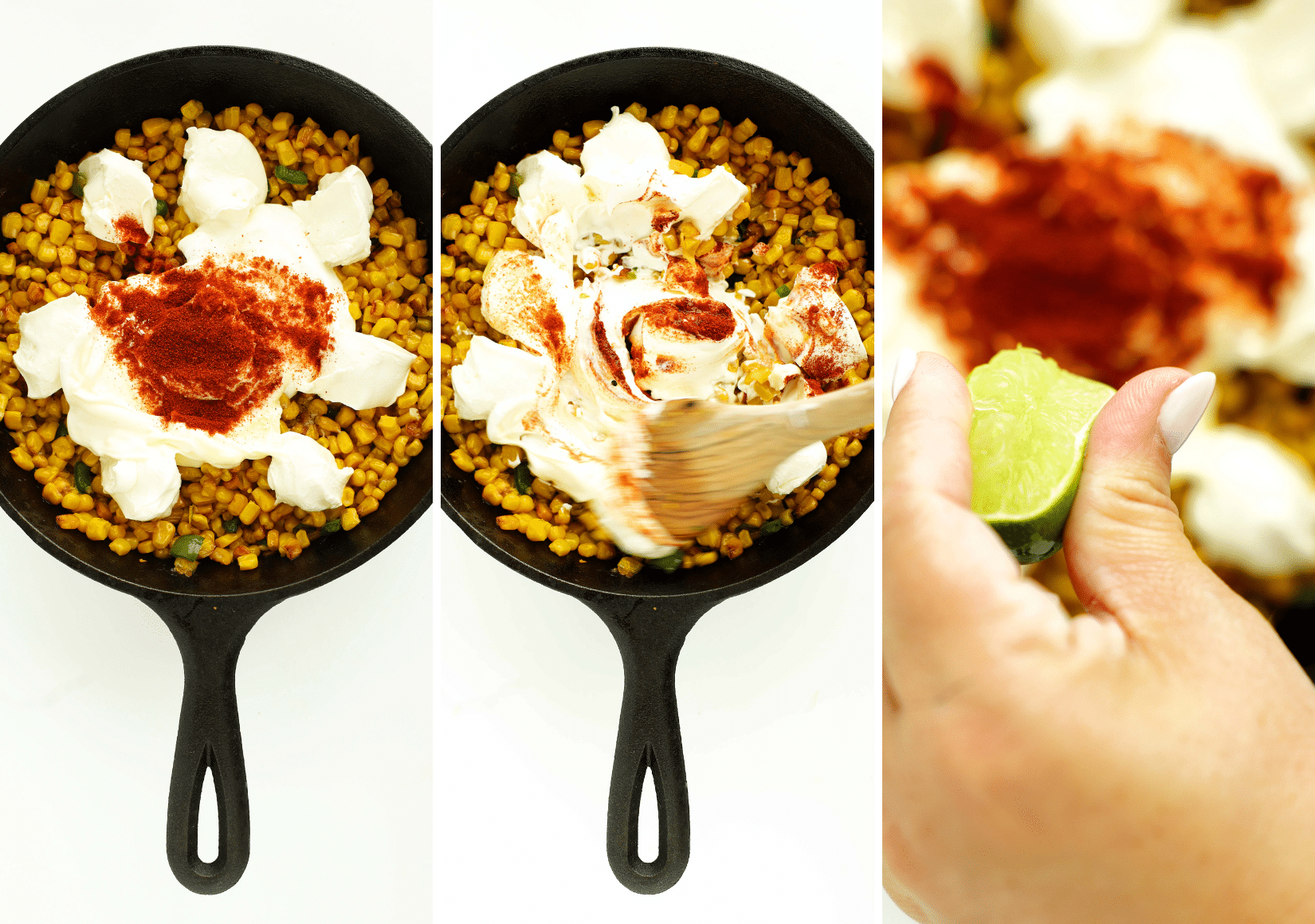 Steps to combine the rest of the ingredients for Elote Dip