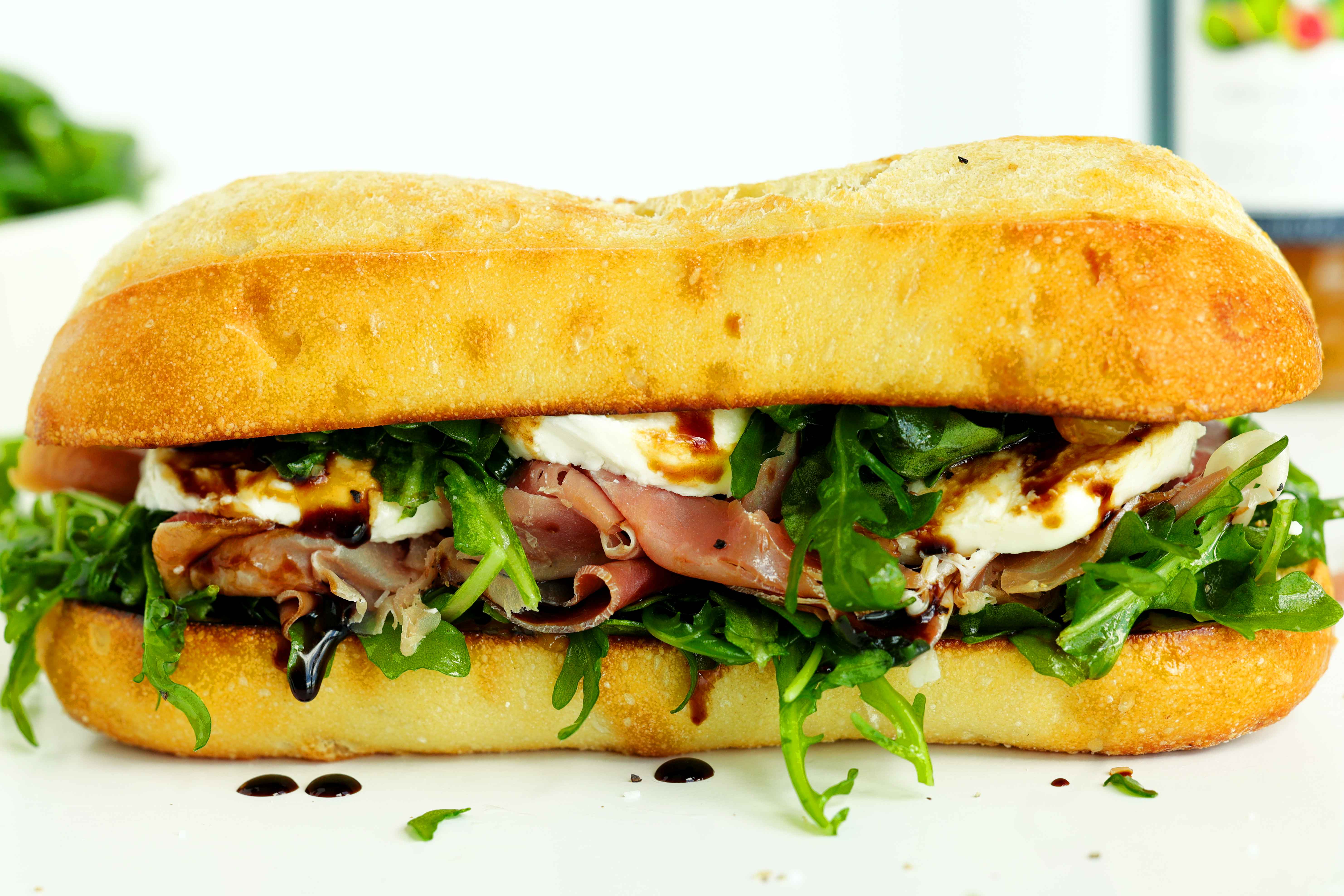 Close-up of a Prosciutto Sandwich