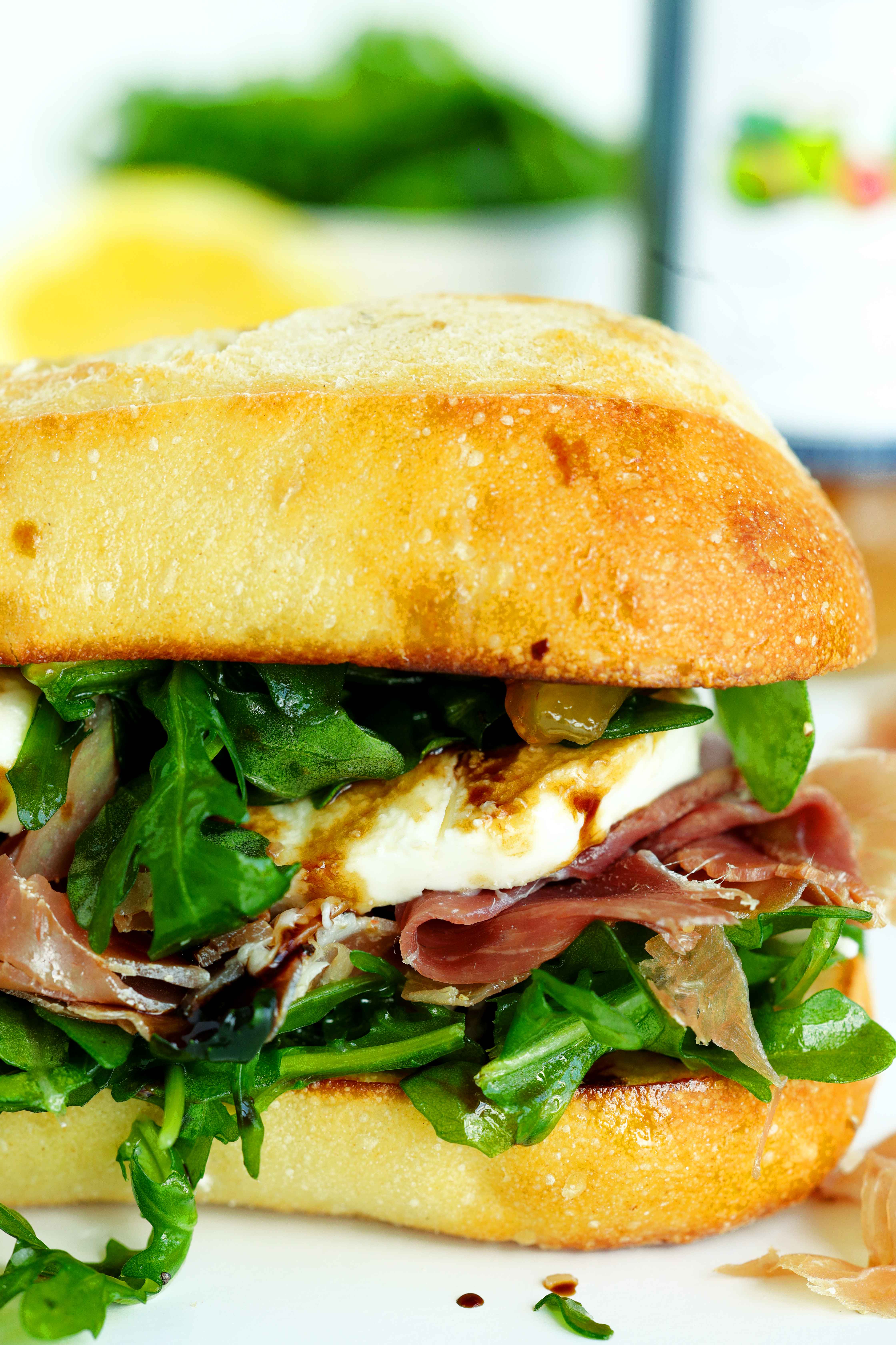 Close-up of a Prosciutto Sandwich