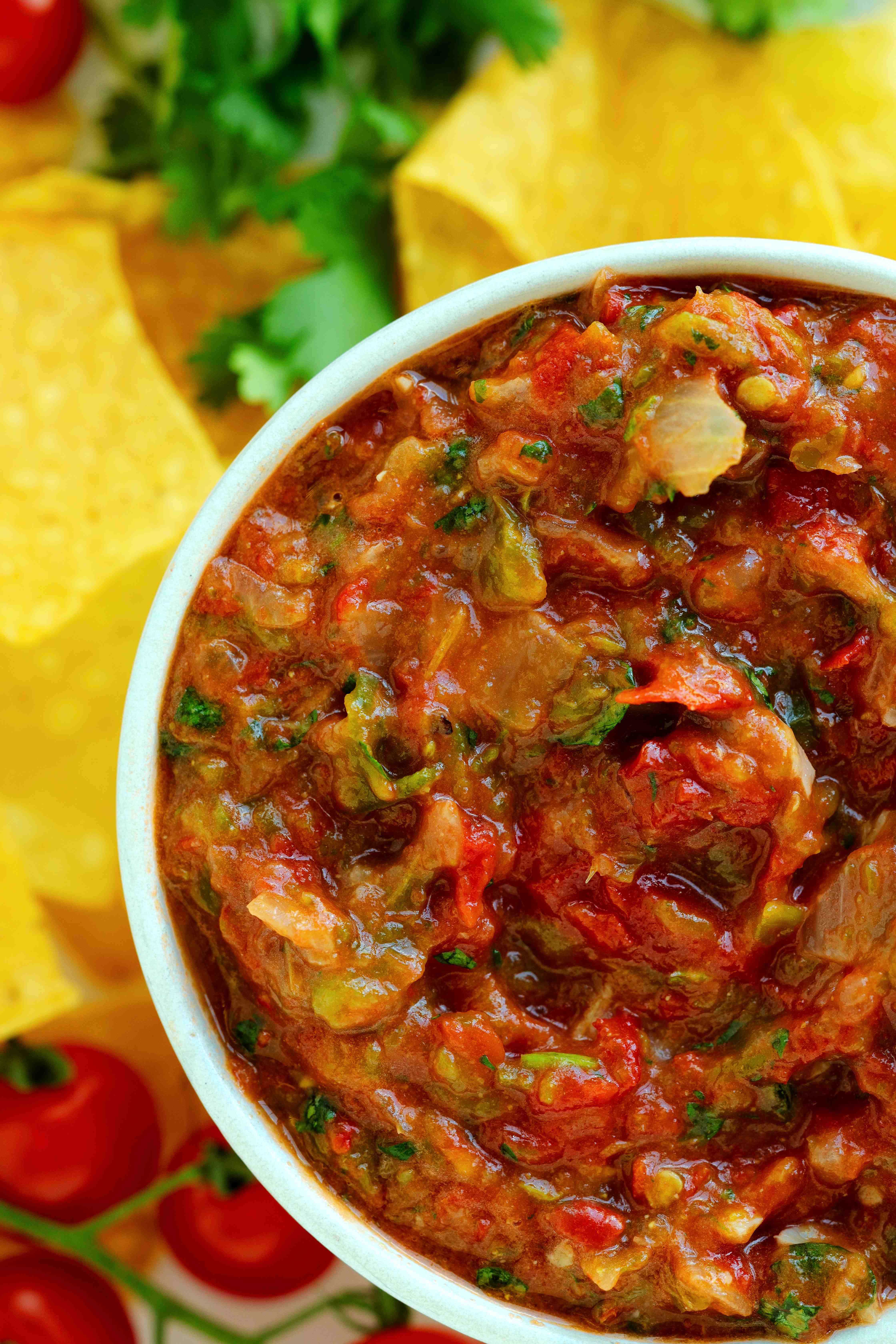 Close-up overhead shot of Salsa Ranchera