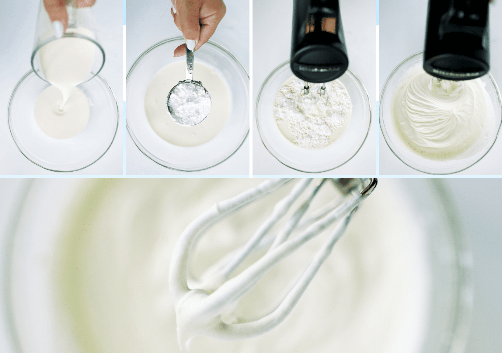 Steps to make whipped cream for Strawberries and Cream