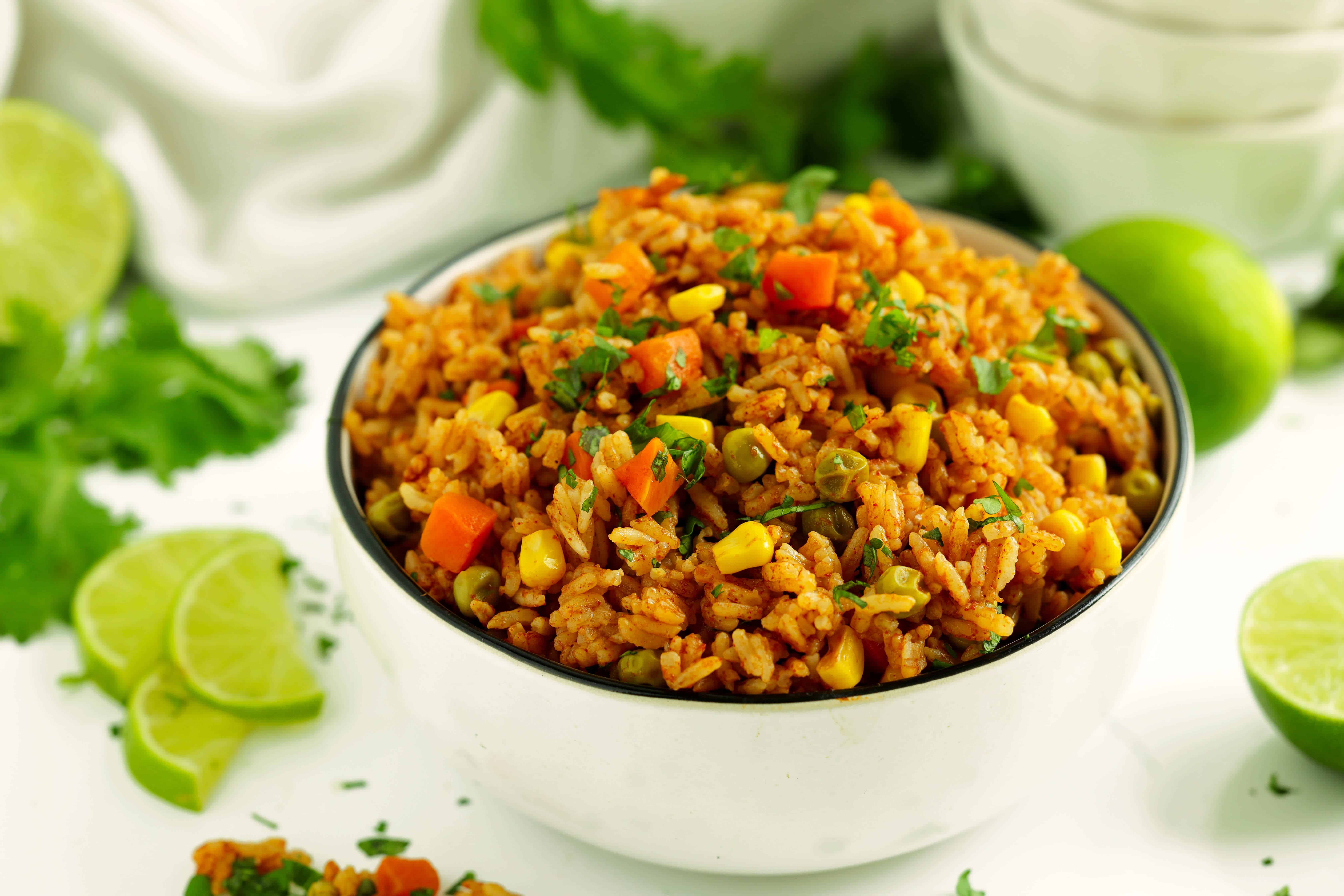 Close-up shot of Mexican Rice