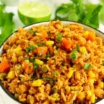 Close-up shot of Mexican Rice