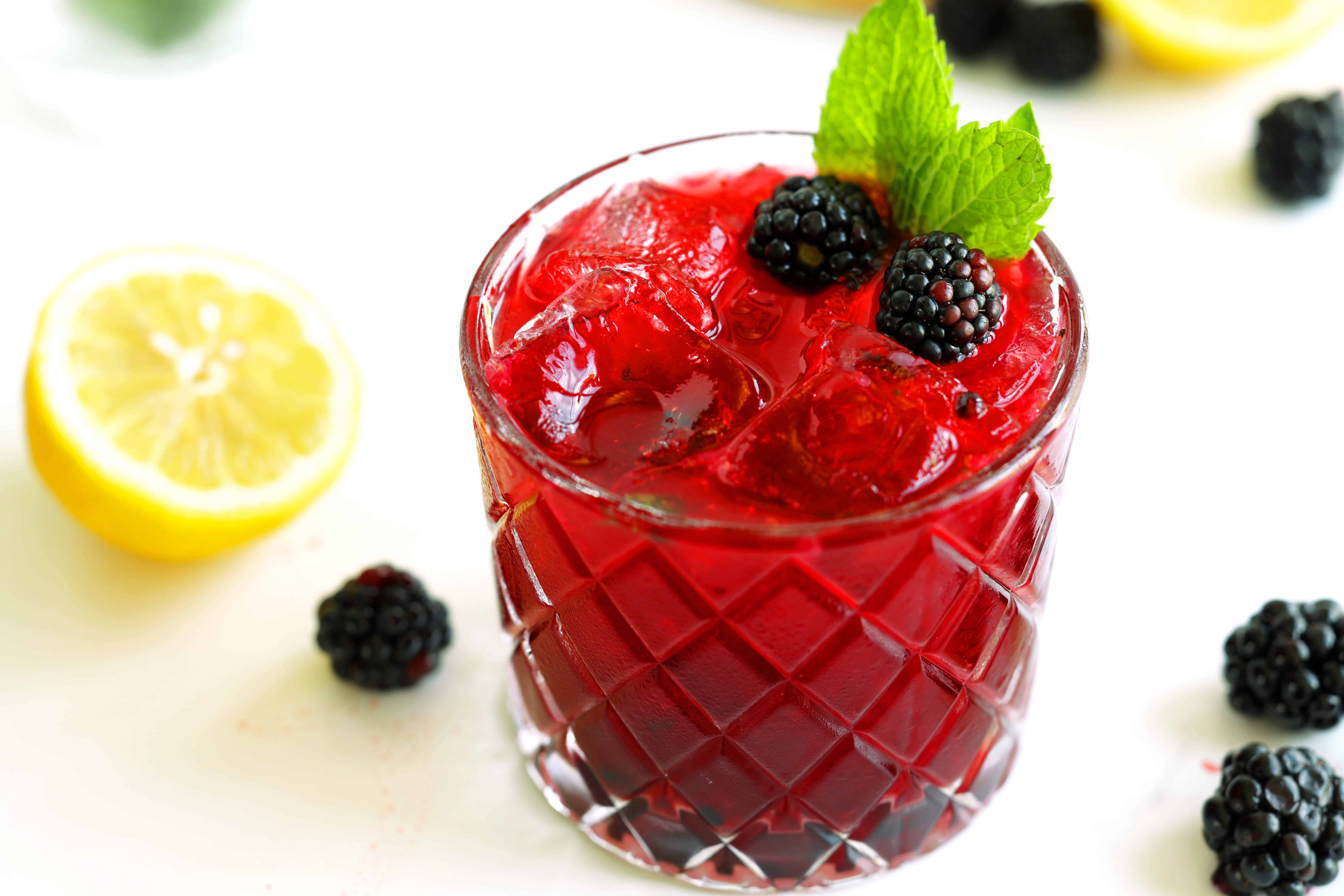 Close up of Blackberry Bourbon Smash