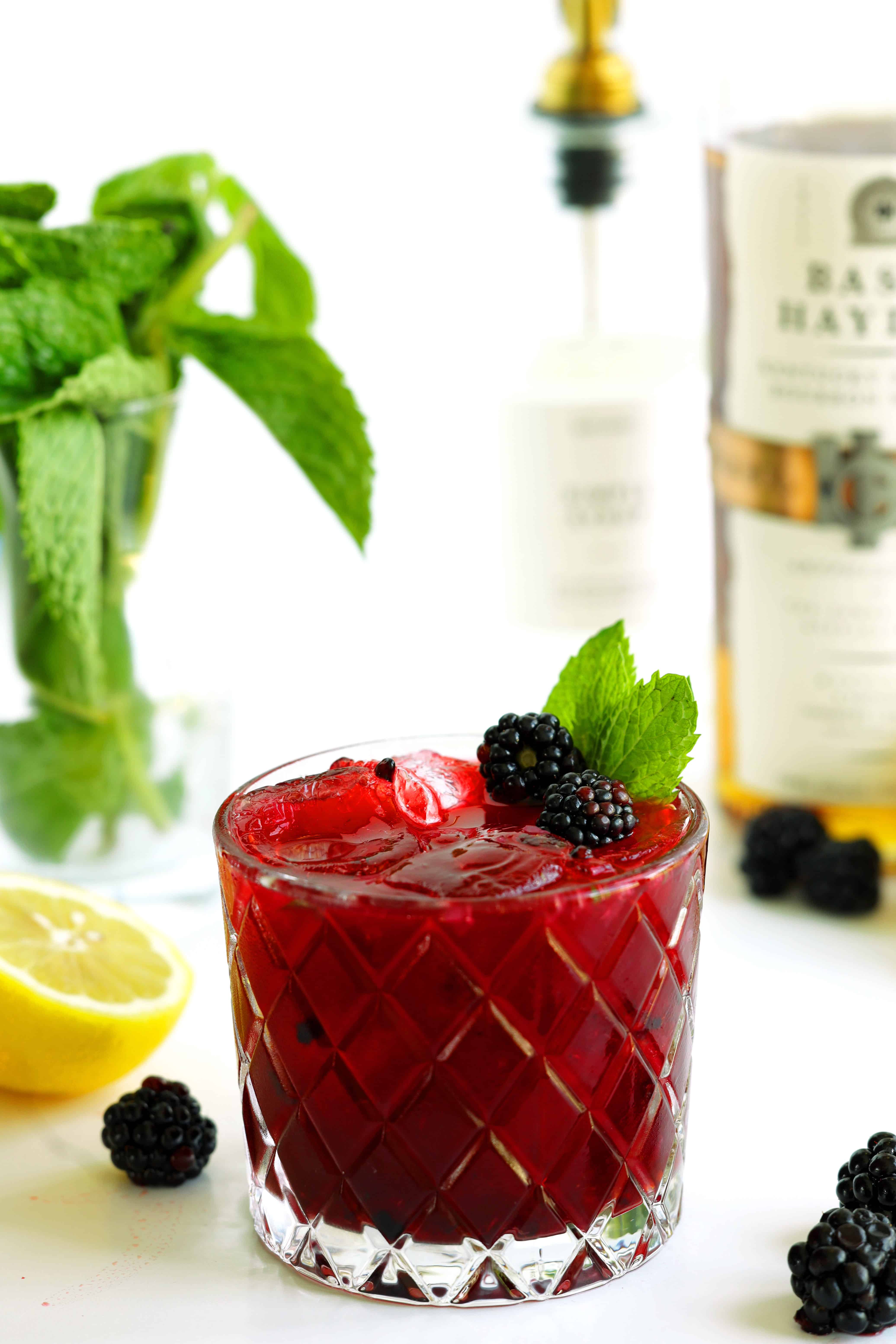 Blackberry Bourbon Smash cocktail